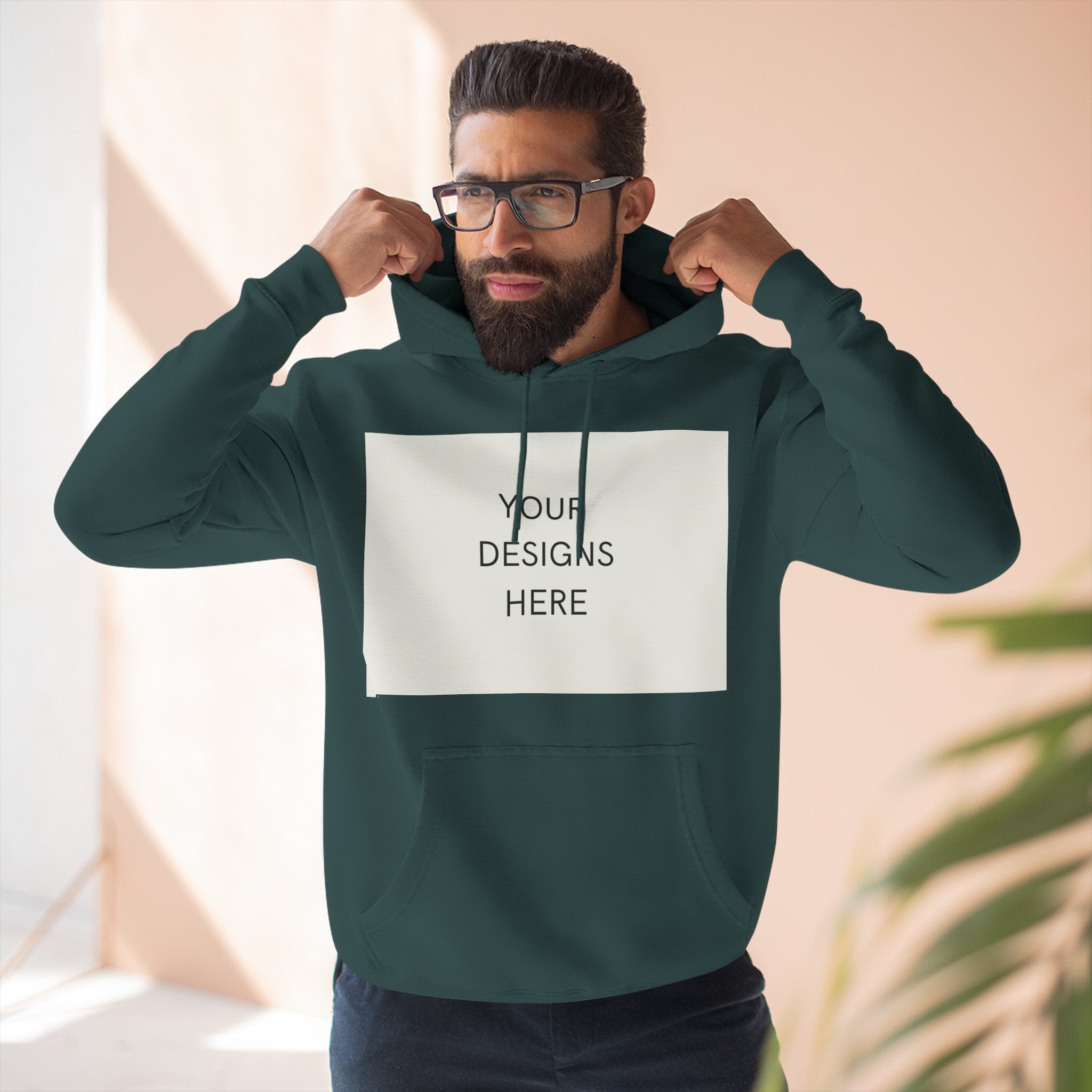 Three-Panel Fleece Hoodie