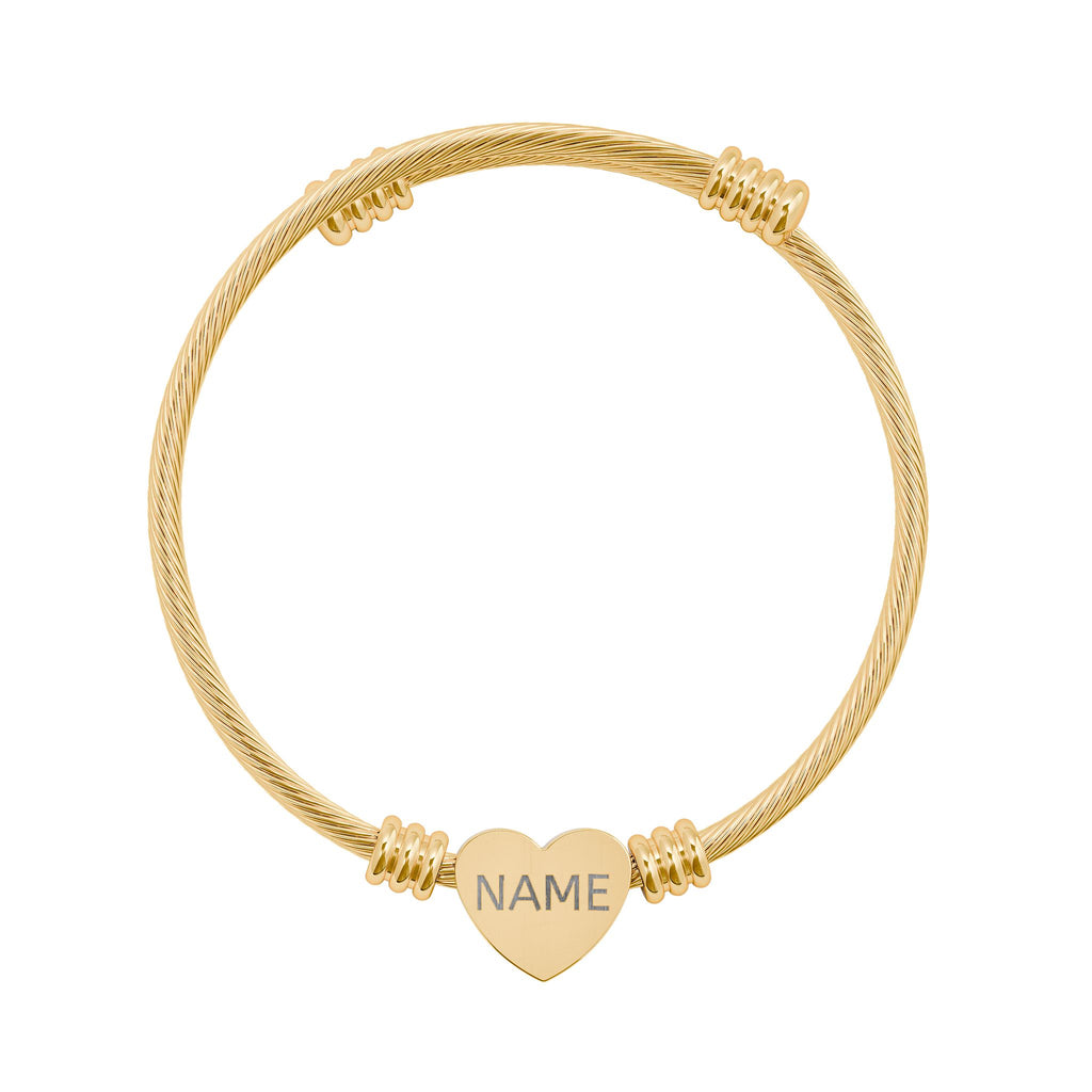 Engravable Heart Cuff Bracelet