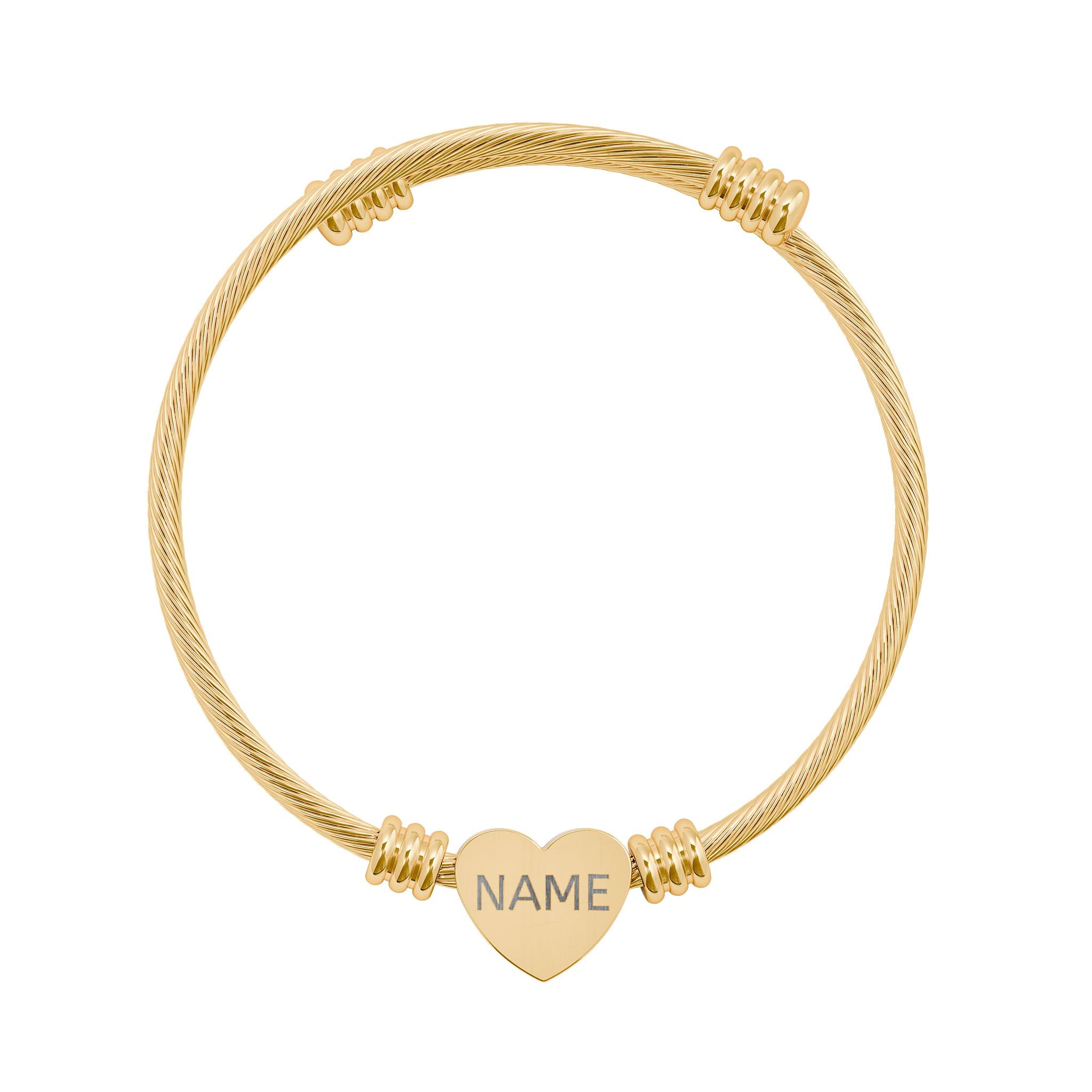 Engravable Heart Cuff Bracelet
