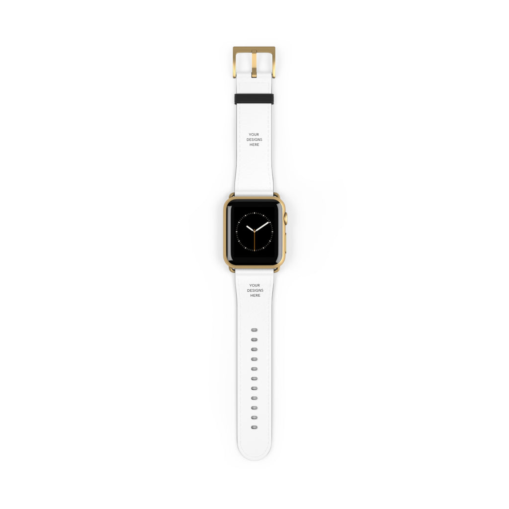 Minimal White Leather Watch Band