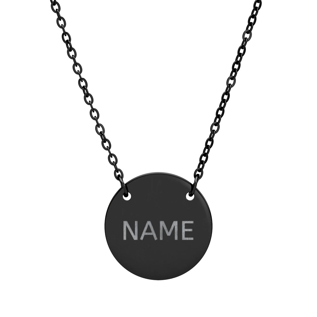 Engraved Circle Name Necklace