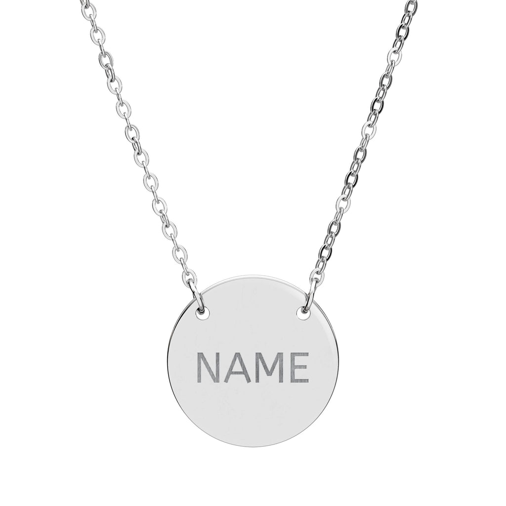 Engraved Circle Name Necklace
