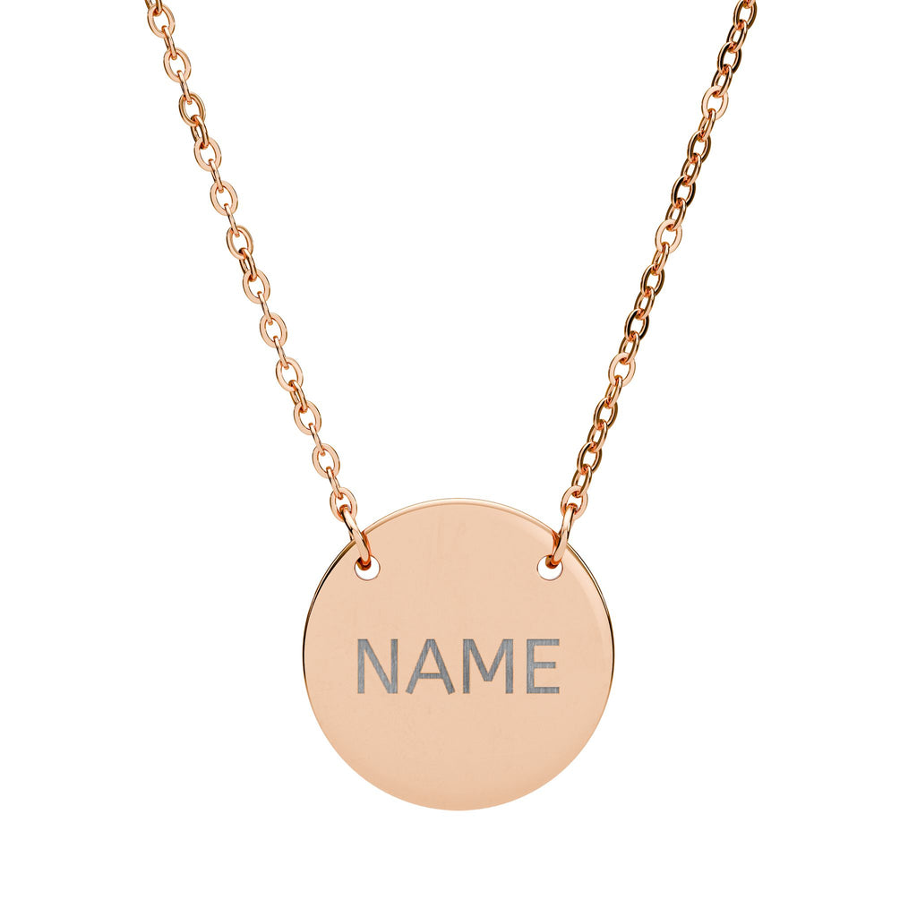 Engraved Circle Name Necklace